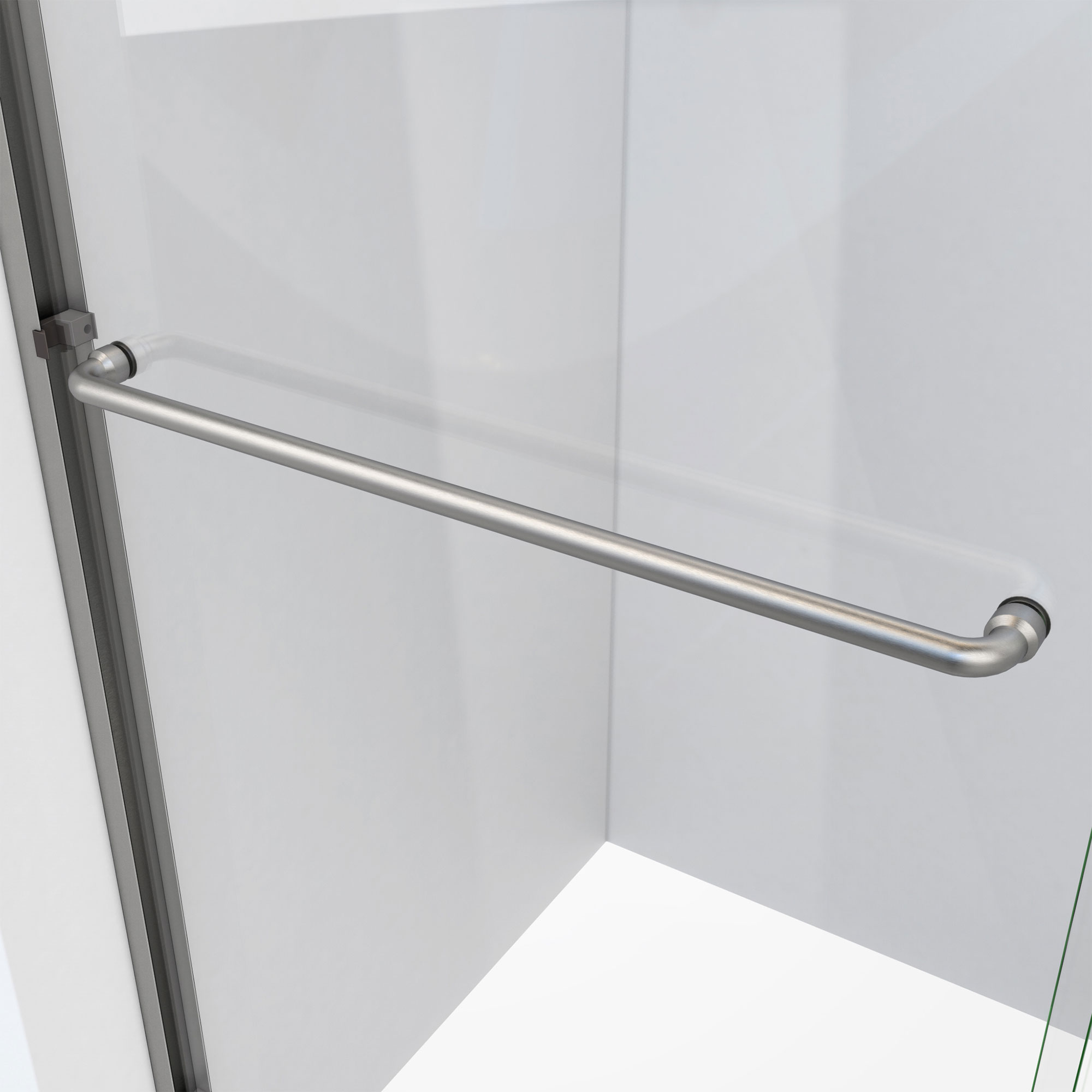 DreamLine Alliance Pro HV 56-60 in. W x 76 1/2 in. H Semi-Frameless Sliding Shower Door in Brushed Nickel and Clear Glass