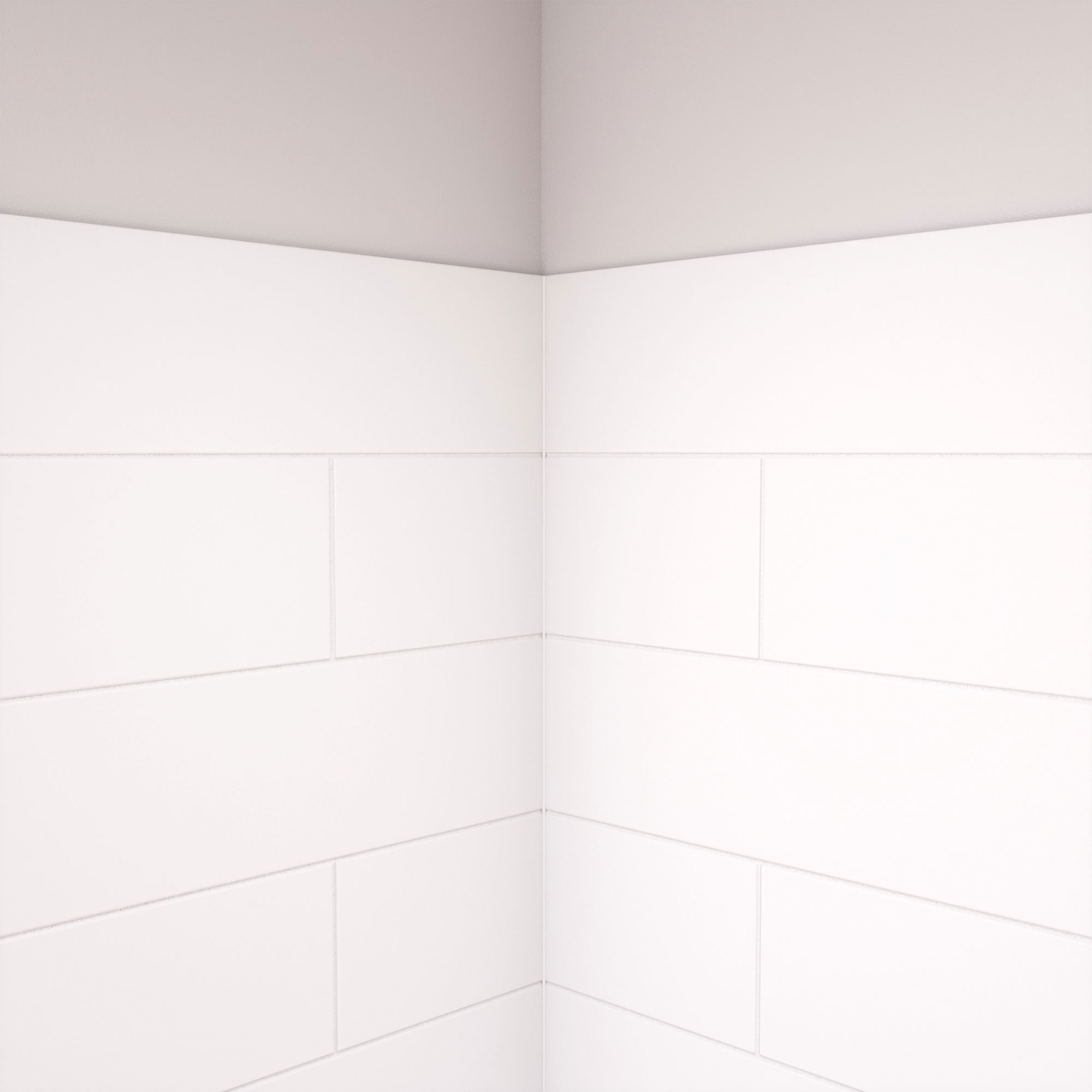 DreamLine DreamStone 42 in. D x 42 in. W x 84 in. H Corner Shower Wall Kit in White Modern Subway Pattern