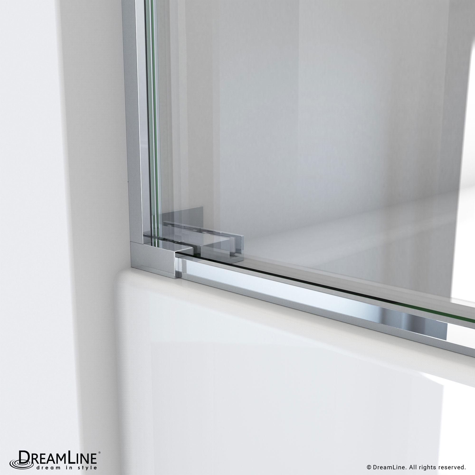 DreamLine Essence 56-60 in. W x 60 in. H Frameless Bypass Tub Door in Chrome